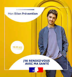 "Mon bilan prévention"  18-25 ans : pour faire le point sur votre santé et bénéficier de conseils personnalisés